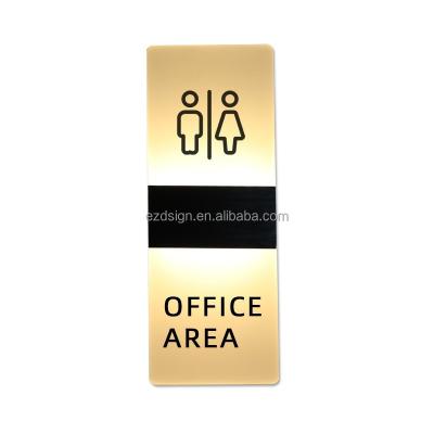 China EZD Acrylic Wall Mounted Hotel Door Plaques Office Area Illuminated Public Toilet Signs with High Luminous Efficiency 15 lm/w zu verkaufen