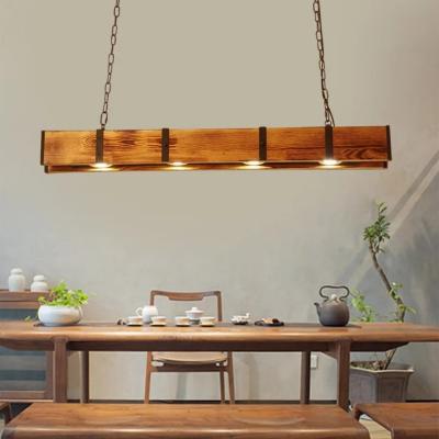 Chine 90 Color Rendering Index Ra LED Pendant Lamp Vintage Carbonized Solid Wood Light Fire Wood Color Dining Room Light Other à vendre