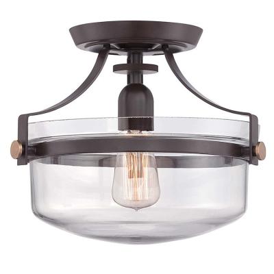 Κίνα Europe America Africa Asia Oceania Popular Market LED Ceiling Light with Brushed Nickel Steel Fixture and Glass Shade προς πώληση