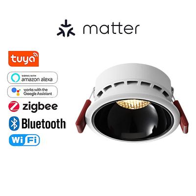 China 90 Smart Matter Thread Recessed Ceiling Light Adjustable CCT Tuya Fixtures lamp Down lights dimming led smart home lighting system Te koop