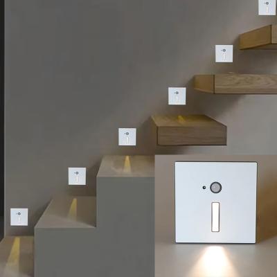 China GONSU Iluminación de escaleras LED para sensores de movimiento en interiores Pared escalonada en diseño cuadrado pequeño 86 * 86 * 26mm en venta