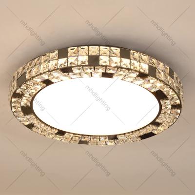 China Modern Crystal Ring Aluminum Chandelier Lighting Lamp Led Lights For Villa Lobby Hall Hanging Clear Led chip smd 2024 à venda