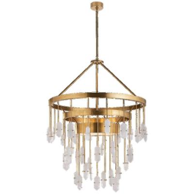 China Halcyon Large Three Tier Grand Chandelier Alabaster Luxurious Crystal Ceiling Lamp for Bedroom Living and Dining for sale