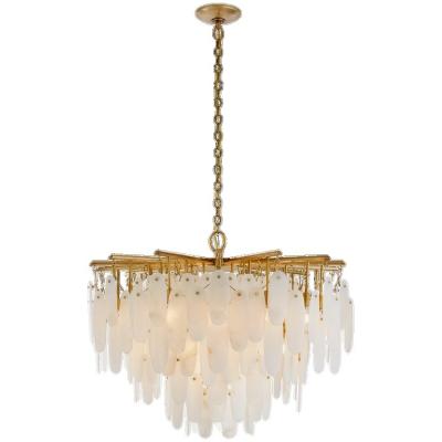 China Modern Cora Waterfall Luxury Crystal Chandelier Alabaster Ceiling Lamp for sale