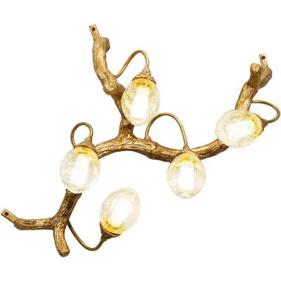 China Luxury Copper Branch Wall Sconce LED Crystal Lamp for Vintage Retro Design lighting à venda