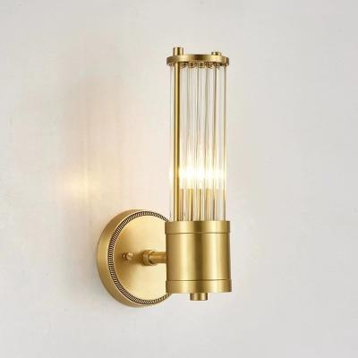 China Luxury Brass Glass Wall Lights Bedside Living Room Crystal Wall Sconce zu verkaufen