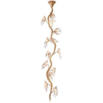 China Modern Swallow Crystal Chandelier Bird Ceiling Lamp Copper linear branched chandelier Tree à venda