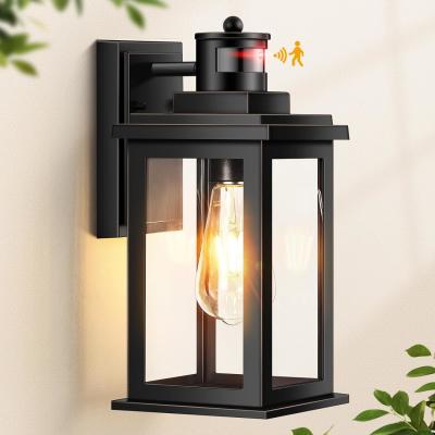 China ETL Weatherproof Outdoor Motion Detector Scone Light LED Front Porch Lights Fixtures Wall Mount Black Support for Dimmer zu verkaufen