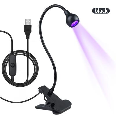 China 5W Mini Nail UV Lamp with Clip and Switch USB Quick Drying Curing Art in Purple Enjoy Beautiful Nails Anytime Anywhere à venda