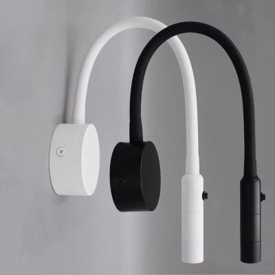 Κίνα 3W Gooseneck Flexible LED Reading Wall Lights With Switch for Bedroom and Study Customized Adjustable Outer Diameter προς πώληση