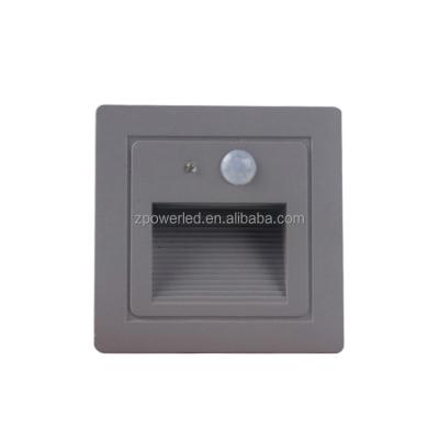 China Aluminio recubierto Blanco cálido neutro 3W LED Step Stair Sensor de movimiento con 76 Ra índice de reproducción de color y 2- en venta