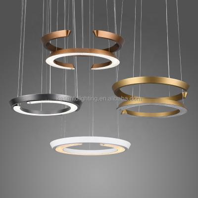 China Modern Dining Room Light Fixture Design Aluminum LED Chandelier with Adjustable Rings zu verkaufen