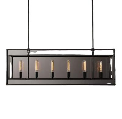 Китай 110V-240V American Modern Black Iron Rectangular Design Art Chandelier for Living Room and Dining Acrylic IP20 Rating продается