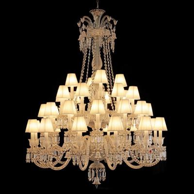 China High Ceiling Living Room Chandelier with LED Light Source and Modern Glass Decoration for sale