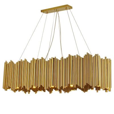 China Stainless Steel Dining Room Chandelier in Modern Simplicity Design with 3- and Golden Bar Pendant Lighting for sale