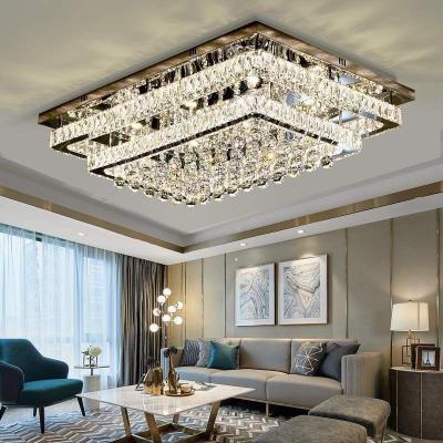 China Finish Electroplating Luxury Villa Restaurant Crystal Ceiling Light Modern Large Project Led Chandeliers Te koop