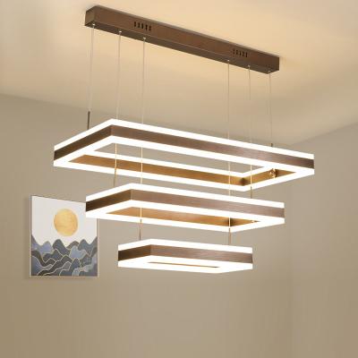 China 20000 horas de vida útil ajustable de tres anillos cuadrado moderno LED colgante de luz colgante para ahorrar energía iluminación decorativa en venta