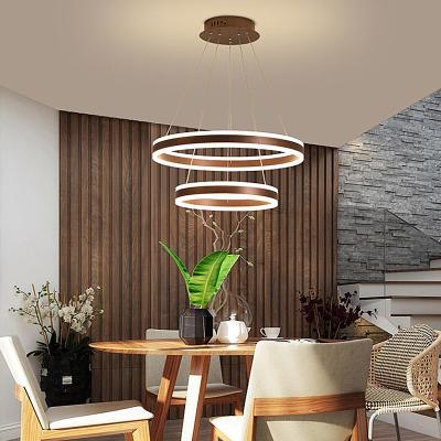 China Control de interruptor Control remoto LED Luz suspendida de círculo para decoración de comedor de sala de estar moderna en venta