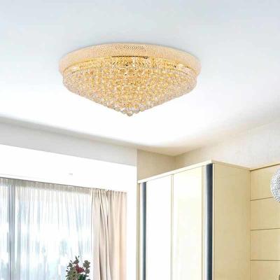 中国 Flush Mount Steel Decoration Ceiling Light Luxury Crystal Chandelier for Hotel Villa Stylish Design 販売のため