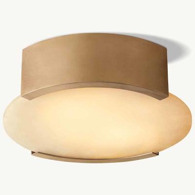 China American Modern Flushmount Collection Simple Brass Alabaster Ceiling Lamp For Bedroom Livingroom Hotel and Durable Design zu verkaufen