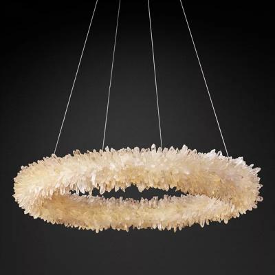 China 30000 Hours Working Time Modern Natural Stone Rock Crystal Pendant Lamp Warm White Light for Living Room Hallway Stairwell zu verkaufen