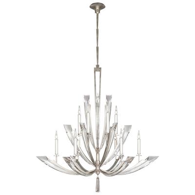 Chine Elegant Silver Pendant Lamp Lighting For Living Room Dining Large Crystal Chandelier With 100lm/w Luminous Efficiency à vendre