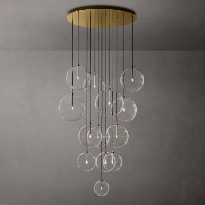 China Long Staircase Modern Glass Bubble Ball Hanging Pendant Light with 50000 Hour Working Lifetime for sale