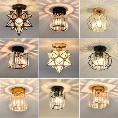 中国 Modern Simple Nordic Crystal Ceiling Light Luxury Entrance Hall Aisle Corridor Balcony Small Lamp LED 90 120lm/w 1kg 販売のため