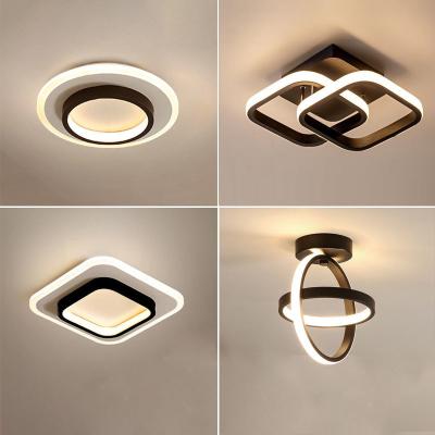 China Lámparas de techo modernas cuadradas Accesorios pasillo pasillo pequeña lámpara de techo led de metal Casa Hotel decoración de sala de estar Acrílico en venta