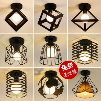 China Lighting and circuitry design Aisle Balcony Corridor Lamp Cloakroom Porch Wrought Iron Ceiling Home Entrance Hall E27 Black Gold for sale