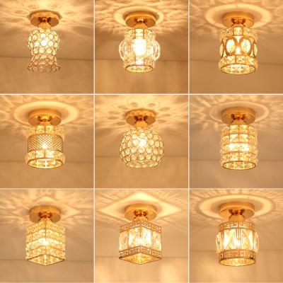 China Light luxury crystal living room entry ceiling light bedroom cloakroom lamp for Hall Aisle Corridor for sale