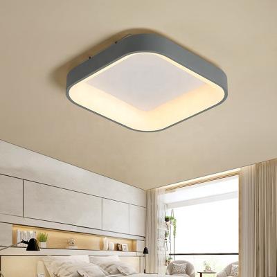 China 1- White Simple Surface Mounted Round Square LED Ceiling Chandelier Lights for Nordic Showroom Bedroom Living Room for sale