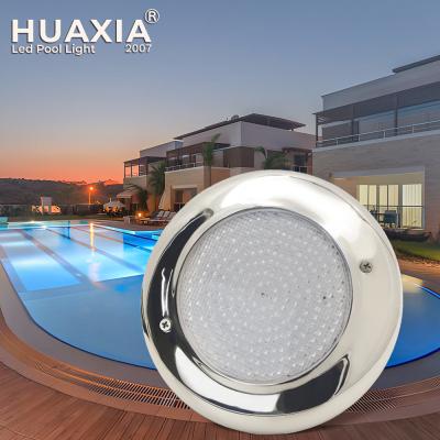 중국 12V Input 24W RGB LED Spa Pool Light 260*H22 mm IP68 Waterproof Stainless Steel Body Color-Changing for Pools and Ponds 판매용