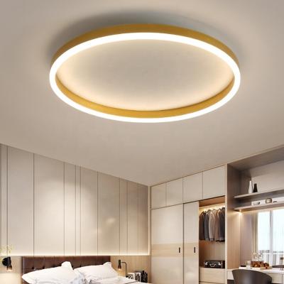 China Contemporary Kitchen Island Lighting Fixture Aluminum Circular Black White Led Ring Pendant Light With Switch Control for sale