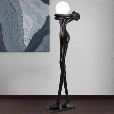 China Hotel Lobby Living Room Humanoid Art Sculpture Floor Light with Glass Fiber Reinforced Plastics and 21kg Product Weight for sale