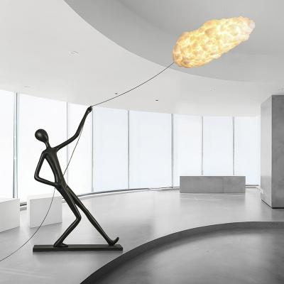 China 90 Light Luxury Resin Humanoid Hand Pull Cloud Design Sense Floor Lamp for Auto CAD Layout Lighting Solutions Service for sale