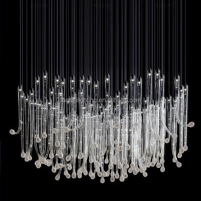 China Modern Art Glass Decorative LED Chandelier Large Staircase Light Fixture for Villa Hotel Dining Elegant Lighting en venta