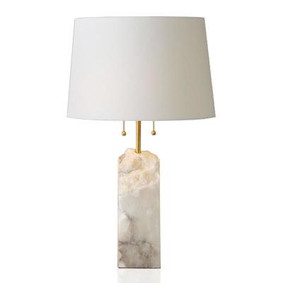 China 30000 Working Time Luxury Hotel Bedroom Table Light with Onyx Base and Modern Italy Design Marble White OnyxTable Lamp for sale