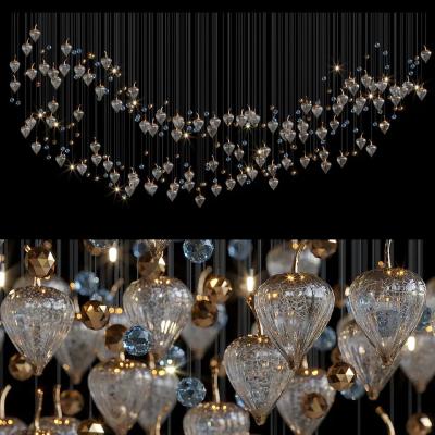 China Crystal Hazelnut-like Pendants Lights Luxury Glass Gold Lantern Chandelier Light for Restaurant Hotel Villa à venda