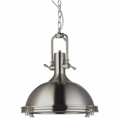 China Satin Nickel Industrial Pendant Lamp , Adjustable Hanging Vintage Ceiling Lights for sale