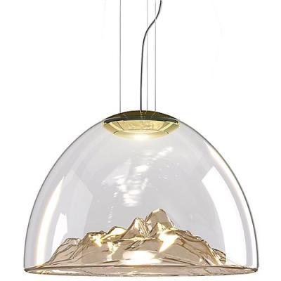 China Mountain Blown Hanging Bar Lights , Warm White GU10 Glass Decorative Pendant Lights for sale