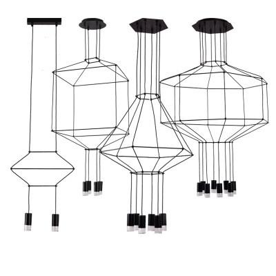 China Hotel Showroom Art Deco Flush Ceiling Light Wireflow Hanging With 20 Heads for sale