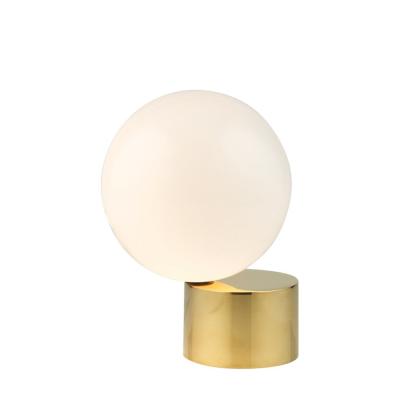 China Tip Tongue Opal Glass Table Lamps , Globe Desk Bedside Table Lights For Bedroom for sale