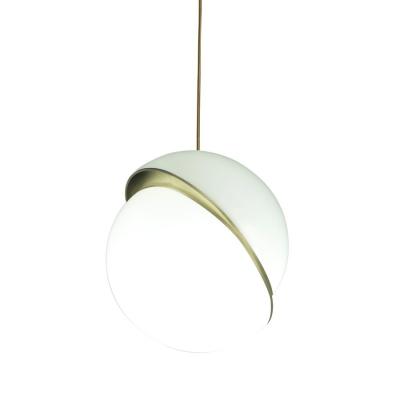 China Lee Broom Crescent LED Pendant Lights Brushed Brass Globe Brushed Brass Opal Acrylic for sale