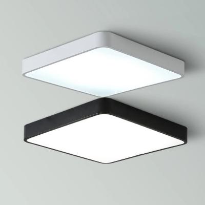 China Square Shape Flush Fitting Ceiling Lights Modern LED For Home Black Finish for sale