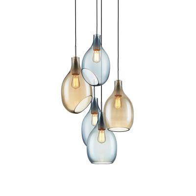 China Grey Amber Glass Pendant Lights , Modern Hanging Pendant Lamp for sale