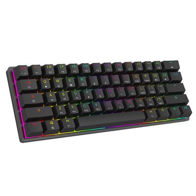 China Newest 60% Wireless 61keys Suspended PBT Keycaps Ergonomics Led RGB Mechanical Gaming Keyboards for sale