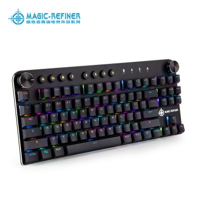 China Gaming tkl RGB red switch 87keys numeric keypad Magic-Refiner factory supply wired/wireless backlit mechanical keyboard for sale