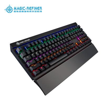 China Aluminum+ABS Best Mechanical Gaming Keyboard With Rest108 Wrist Suspended Keys RGB Backlight For Gaming Magic Refiner MK15 for sale