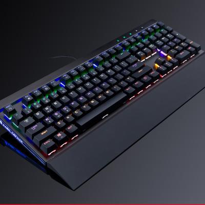 China Main Keyboard mk7 108 Full Size Gaming Keyboard Ergonomic Palm Rest Gaming Keyboard Feel Design Mechanical for sale